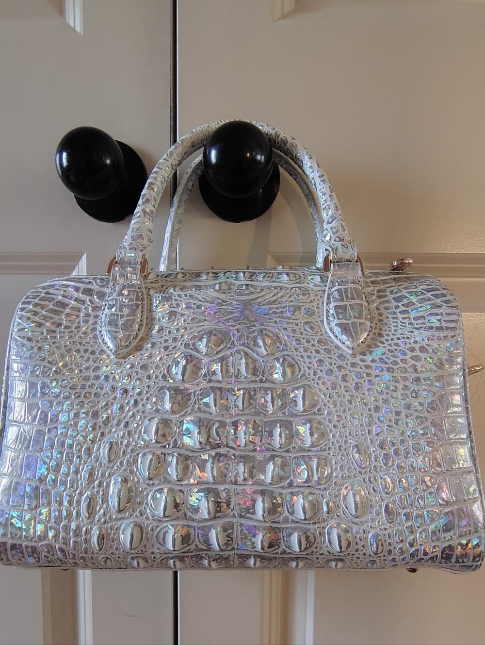 Brahmin Reflect Croc-Embossed Stacy Satchel - Picture 2 of 9